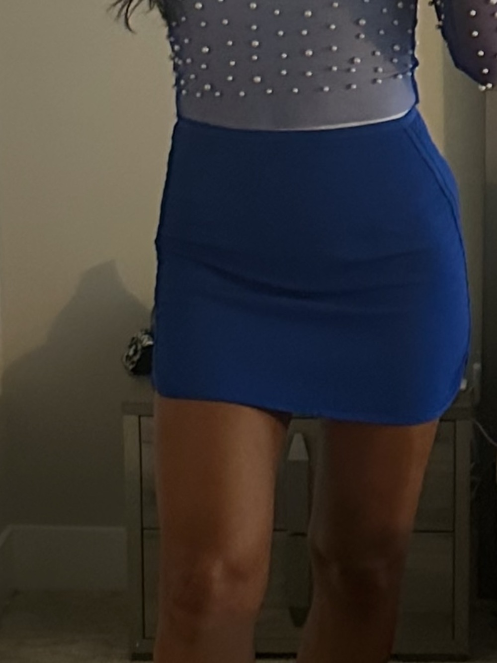 Zara Royal Blue Mini Skirt Size M | Dressy High Waisted Skirt | Going Out - Picture 3 of 8